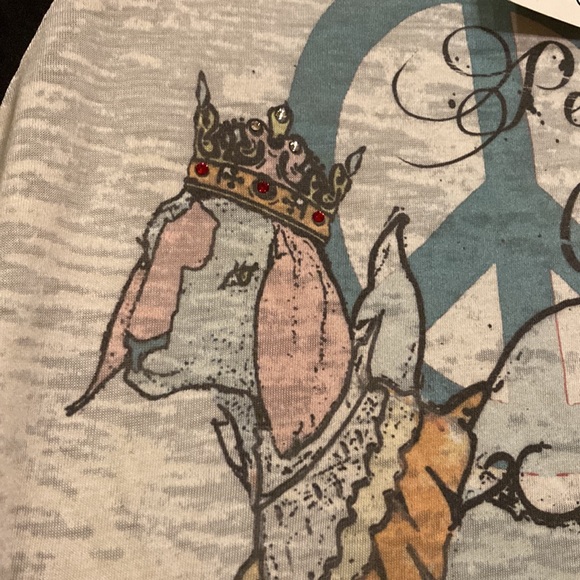 NWT Peace Love & Shown Rabbit/Goat - Baseball style Tee - XS, S, M, L (ABBA) - Picture 5 of 14